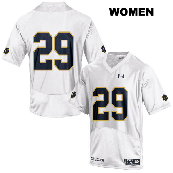 Women's NCAA Notre Dame Fighting Irish #29 Matt Salerno Stitched College Under Armour Authentic White No Name Football Jersey YK10I56KR